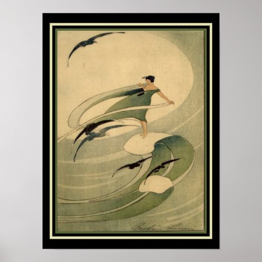 The Wind Sprite Art Deco Print Poster (Vorne)