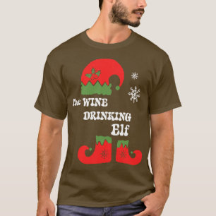 The Wine Drink Elf Weihnachtself T-Shirt Family Ma