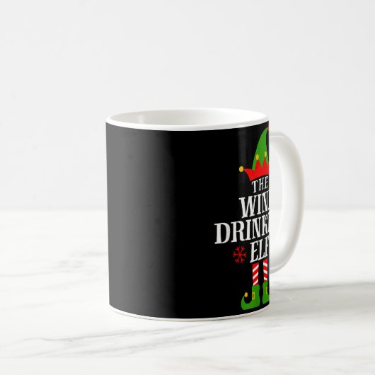 The Wine Drinking Elf Funny Matching Family Christ Kaffeetasse (VorderseiteRechts)