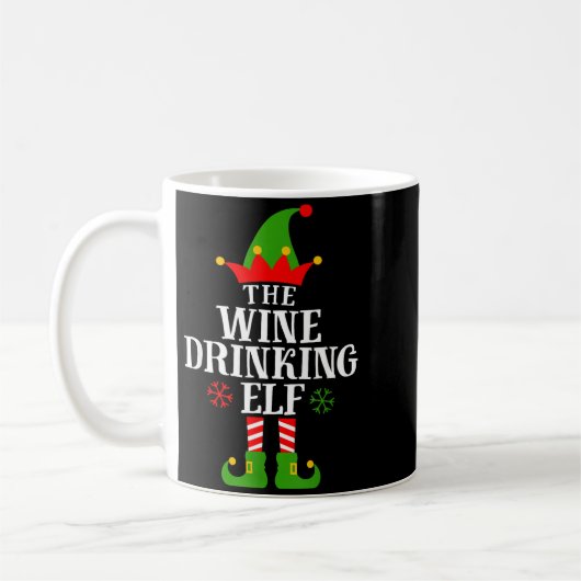The Wine Drinking Elf Funny Matching Family Christ Kaffeetasse (Links)