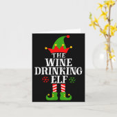 The Wine Drinking Elf Funny Matching Family Christ Karte (Gelbe Blume)