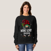 The Wine  Gnome Buffalo Plaid Christmas Matching F Sweatshirt (Vorne ganz)