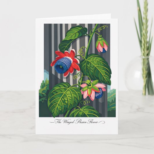 The Winged Passion Flower — Modern Botanical Reint Karte (Vorderseite)