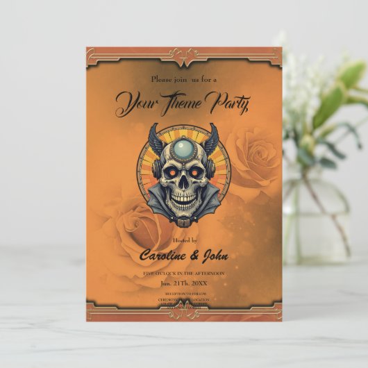 The winged skull. einladung (Stehend Vorderseite)