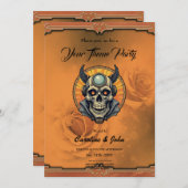 The winged skull.  einladung (Vorne/Hinten)