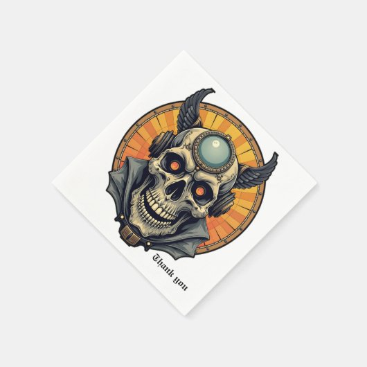 The winged skull.  serviette (Ecke)