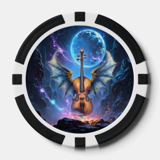 The Winged Violin of Moonlit Realms Pokerchips (Vorderseite)