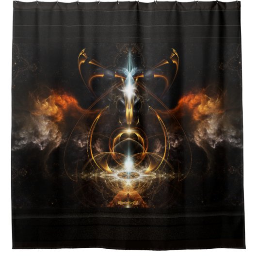 The Wings of Fire Fraktal Art von Xzendor7 Duschvorhang (Vorderseite)