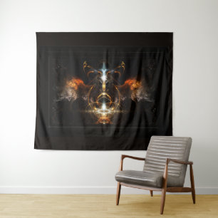 The Wings of Fire Fraktal Art von Xzendor7 Wandteppich