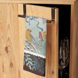 The Winter Earth Song Crimson Red Kitchen Handtüc Geschirrtuch