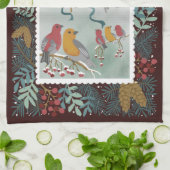 The Winter Earth Song Crimson Red Kitchen Handtüch Geschirrtuch (Gefaltet)