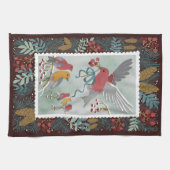 The Winter Earth Song Crimson Red Kitchen Handtüch Geschirrtuch (Horizontal)