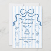 The Winter I turned 12 Birthday Invitation Einladung (Vorderseite)