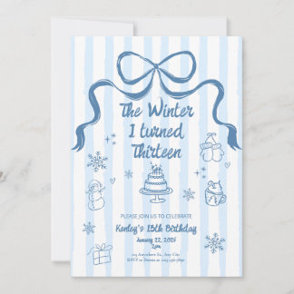 The Winter I turned 13 Birthday Invitation Einladung