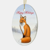 The Winter Red Fox Customizable Ornament (Links)