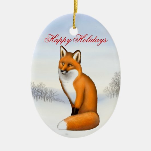 The Winter Red Fox Customizable Ornament (Vorne)