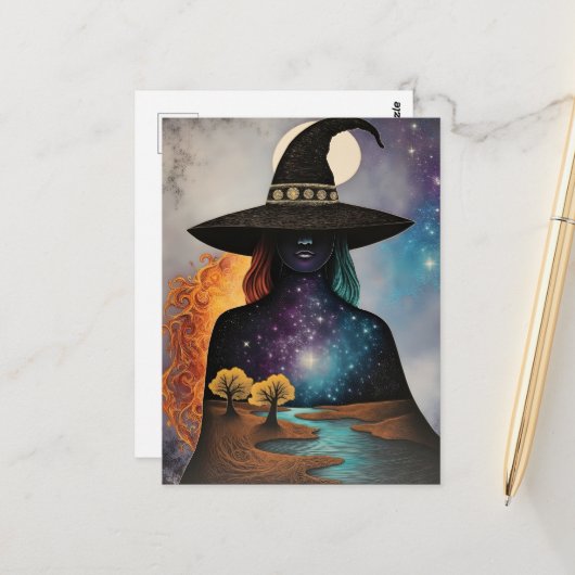 The Witch Protector of Nature Postkarte (Vorderseite/Rückseite Beispiel)