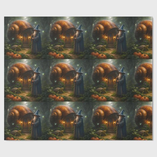 The wizard of the Shell fantasy mat wrapping paper Geschenkpapier (Flach)