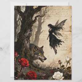 The Wolf and The Fairy Scrapbook Paper