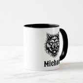 The Wolf Personalized Coffee Cup Tasse (VorderseiteRechts)