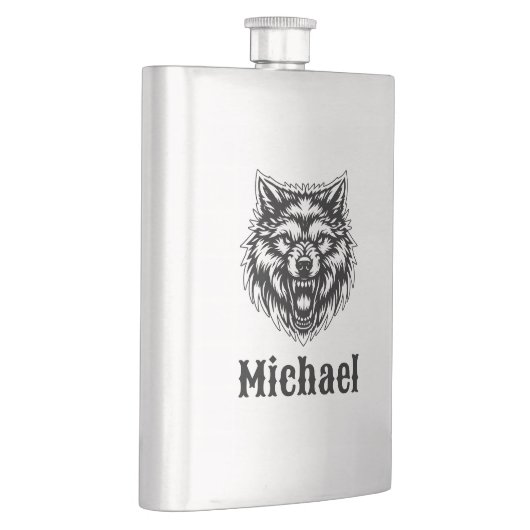 The Wolf Personalized Flachmann (Rechts)