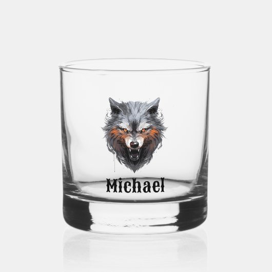 The Wolf Personalized Whiskyglas (Vorderseite)