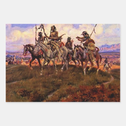 "The Wolfmen" von Charles M. Russell Geschenkpapier Set (Vorderseite 3)