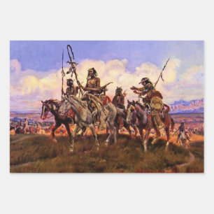 "The Wolfmen" von Charles M. Russell Geschenkpapier Set