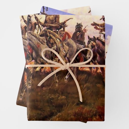 "The Wolfmen" von Charles M. Russell Geschenkpapier Set (Beispiel)