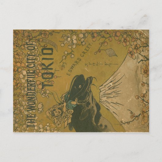 "The Wonderful City Tokio" Buchcover auf leerem Ba Postkarte (Vorderseite)