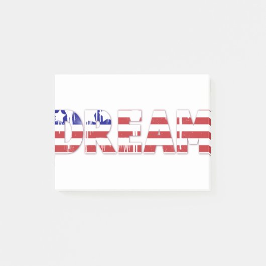 The word "Dream" with American flag Post-it Klebezettel (Vorderseite)