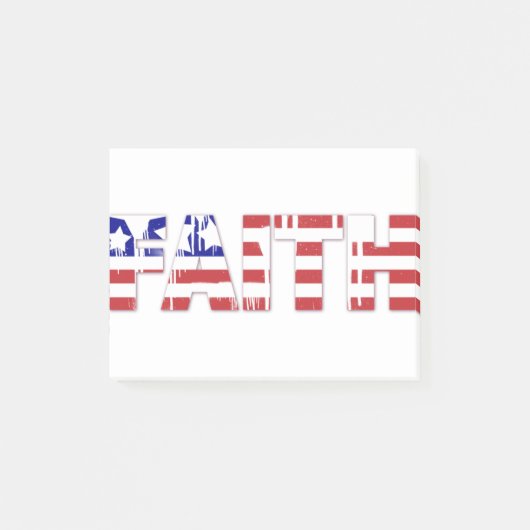 The word " Faith" with American flag Post-it Klebezettel (Vorderseite)