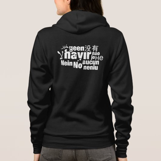 The word "No" in different languages Hoodie (Rückseite)