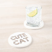 The words "CUTE CAT" are made using cat faces Getränkeuntersetzer (Seite)