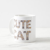 The words "CUTE CAT" are made using cat faces Kaffeetasse (Vorderseite Links)