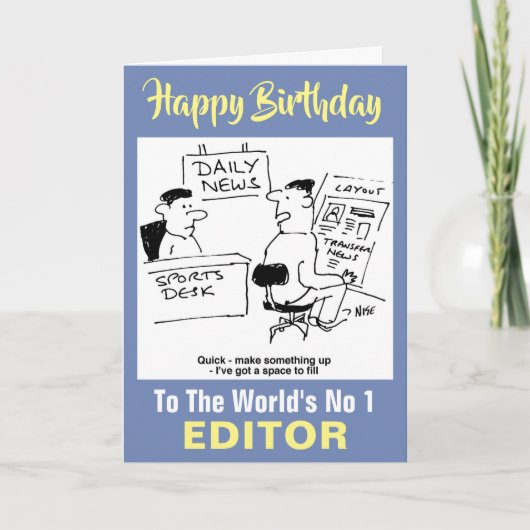 The Word's No 1 Editor - Happy Birthday Karte (Vorderseite)