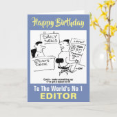 The Word's No 1 Editor - Happy Birthday Karte (Gelbe Blume)