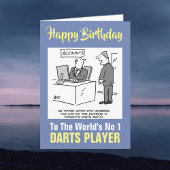 The Word's Number 1 Darts Player - Happy Birthday Karte