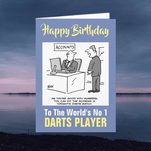 The Word's Number 1 Darts Player - Happy Birthday Karte
