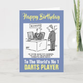 The Word's Number 1 Darts Player - Happy Birthday Karte (Vorderseite)