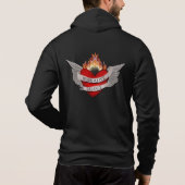 The WORK LOVE BALANCE back Script & Wing design Hoodie (Rückseite)