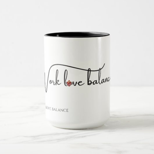 The WORK LOVE BALANCE script w/compass heart mini Tasse (Zentrum)