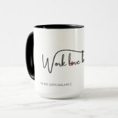 The WORK LOVE BALANCE script w/compass heart mini Tasse (Vorderseite Links)