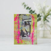 The Working Men Mixed Media Collage Postkarte (Stehend Vorderseite)