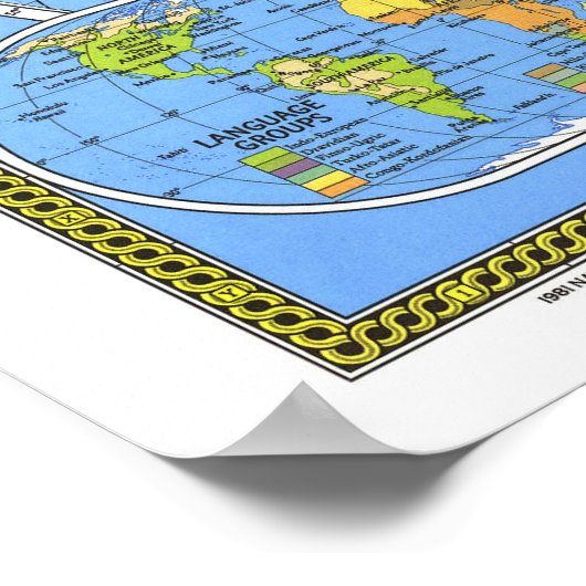 " The World: 1981 Detailed MAP ... Poster (Ecke)