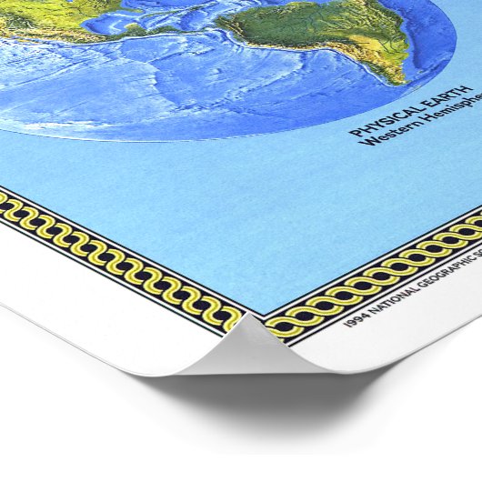 " The World: 1994 Physical MAP ... Poster (Ecke)