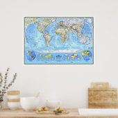 " The World: 1994 Physical MAP ... Poster (Küche)