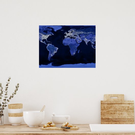 The World at Night - Map, Space Poster (Küche)