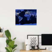 The World at Night - Map, Space Poster (Heimbüro)