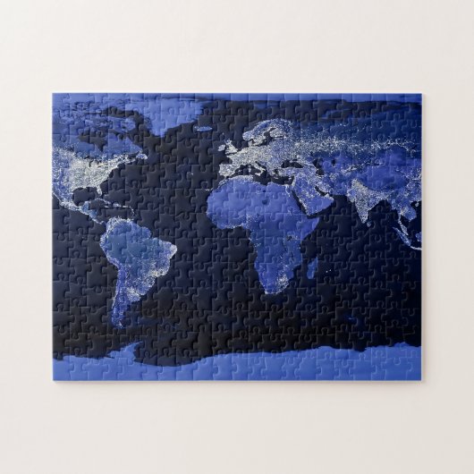 The World at Night - Map, Space Puzzle (Horizontal)